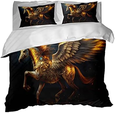  GRANKER 3 Piece Bed Set White Wolf In The Light For All Season, Men/Women Bedroom Hotel Dormitory Guest Room53x79in/135cmX200cm