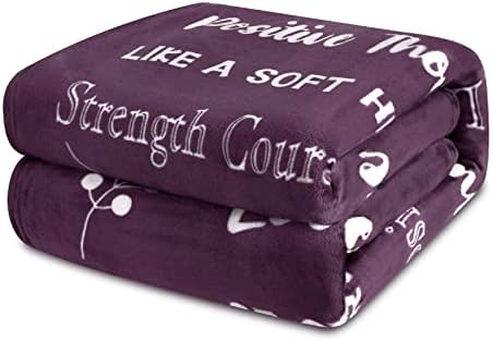  Breast Cancer Gifts For Women Fleece Healing Thoughts Blanket Super Soft & Warm Get Well Breast Cancer Blanket Sympathy Gift With Inspirational Positive Energy (50"x60", Pink)