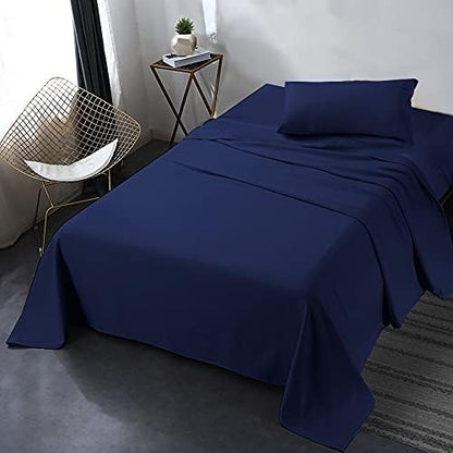  Queen Bed Sheet Set, 4pcs Bedding Sheets & Pillowcases, Soft Microfiber 1800 Thread Count 16" Deep Pocket Luxury Bed Sheets - Hypoallergenic, Wrinkle & Fade Resistant (Black)