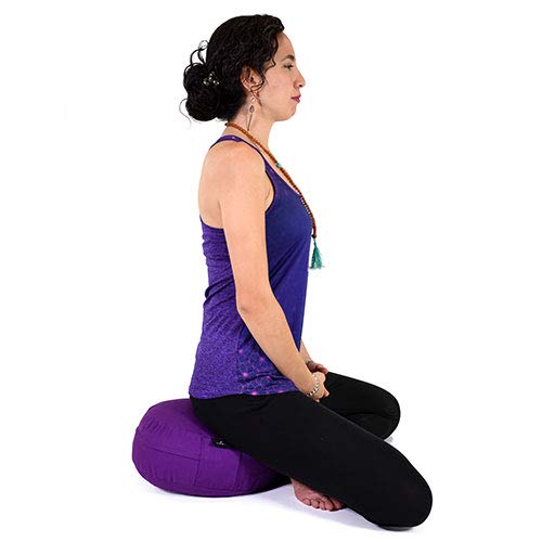  Cudegui Zafu Meditation Cushion Filled With Cofee Husk And Cotton Cover (Purple)
