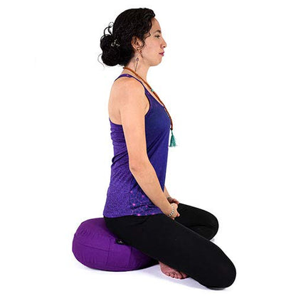  Cudegui Zafu Meditation Cushion Filled With Cofee Husk And Cotton Cover (Purple)