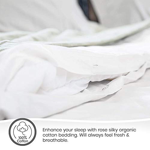 Duvet Cover - 100% Organic Cotton Duvet Cover - 300 Thread Count Sateen Weave Duvet Cover - GOTS Certified, White Color (Full Size)