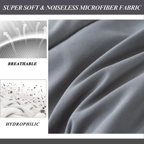  ELNIDO QUEEN 3 Pieces Comforter Set (Queen, Grey & Dark Grey) - 1 Reversible Down Alternative Comforter With 2 Pillow Shams - Soft Lightweight Duvet Insert | 88x92 Inch