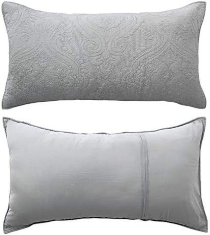  Quilted Pillow Shams King Size Set Of 2 Cotton Coastal Beach Decorative Pillow Covers Navy Blue Nautical Seashells Bedroom Decor