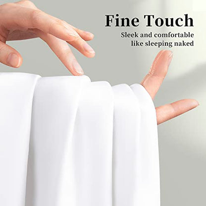  100% Egyptian Cotton Sheets Queen Size,1000 Thread Count Luxury Heavy Bed Sheets Set,Very Smooth Soft With 18" Deep Pocket Sheets 4 Pc Set (White, Queen)
