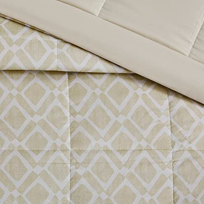  Madison Park Windom Down Alternative Blanket, Premium 3M Scotchgard Moisture Wicking Treatment, Lightweight And Soft Bed Cover For Summer, Diamond Cream Full/Queen