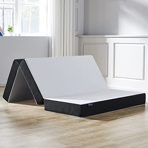  Folding Mattress, 3 Inch Tri-fold Memory Foam Mattress Topper With Washable Cover, Foldable Mattress Topper For Camping, Guest - Queen Size, 78" X 58" X 3"