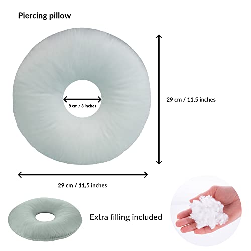  Piercing Pillow | Ear Piercing Pillow For Side Sleepers | Relieves Ear Pain | Adjustable Filling | Donut Pillow For Ear | Reduces Ear Pressure | Pillow With Ear Hole | CNH Ear Pillow | Earring Pillow