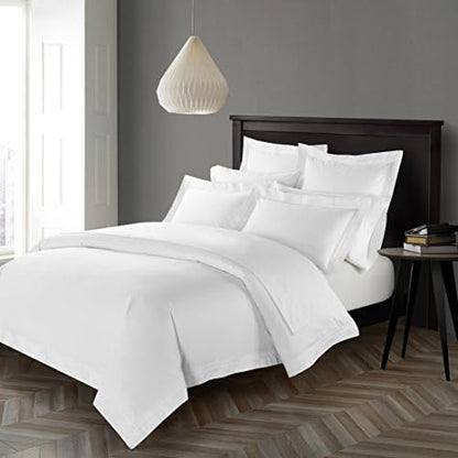  Asabolaj Triomphe Collection 3 Pieces Do Not Include Filling Grey Color King Size Duvet Cover Set 100% Egyptian Cotton Sateen 400 Thread Count Luxury Handcraft(Grey,King)