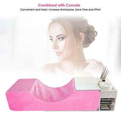  Yissone Eyelash Extension Pillow U-Shape Neck Support Ergonomic Curve Headrest Protecting Cushion For Beauty Salon Makeup Sleeping Travel Pink