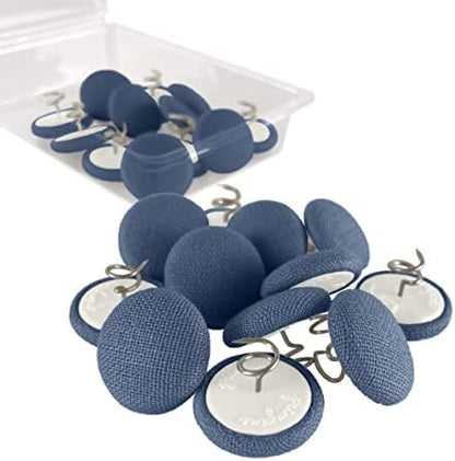  Upholstery Tacks - 20 Colors Available - Fabric Covered Button Twist Pins - For Slipcovers, Armrest Covers, Armchair Caddies, Bed Skirts, Headliners (Set Of 12, Dark Grey)