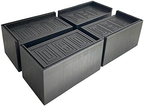  BESAEARO Bed And Furniture Risers,3 Inch Widened Rectangle Risers,Bed Raising Blocks With Non-Slip Mats For Bed Frame, Desk, Sofa, Table Legs Risers Supports Up To11000Lbs, Set Of 4（Big L Shape