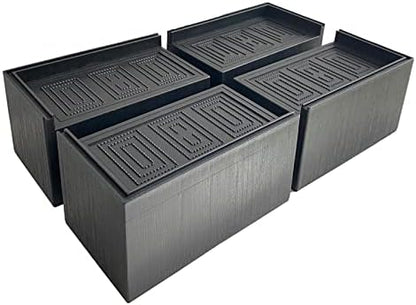  BESAEARO Bed And Furniture Risers,3 Inch Widened Rectangle Risers,Bed Raising Blocks With Non-Slip Mats For Bed Frame, Desk, Sofa, Table Legs Risers Supports Up To11000Lbs, Set Of 4（Big L Shape