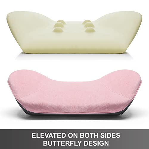  WENNEBIRD Model Q Lumbar Support Pillow - Patented Ergonomic Back Support For Lower Back Pain Relief For Office Chair, Car, Sofa, Plane, Couch, Recliner - Pink