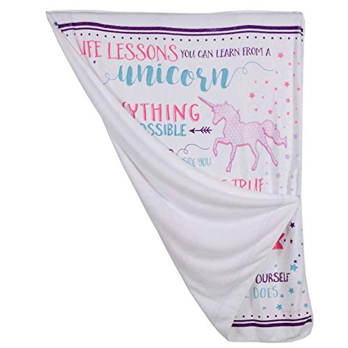  Premium Flannel Blanket - Inspirational Gift For Friends, Family - Birthday, Get Well - Comforting Super Soft Flannel Blanket (50x60 Inch) - Art By Jennifer Pugh (Life Lessons From A Unicorn)