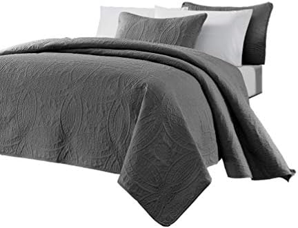  Austin 3-Piece Oversized Bedspread Coverlet Set (King, Khaki)