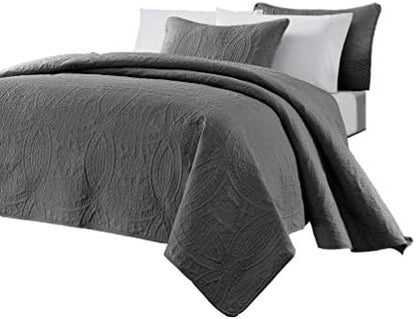  Austin 3-Piece Oversized Bedspread Coverlet Set (King, Khaki)