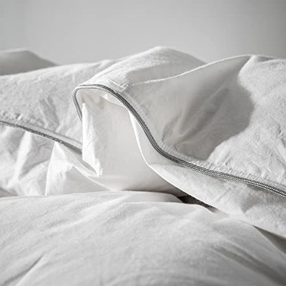  75% White Down Comforter King Size For All Season With 100% Cotton Cover, 600 Fill Power 56OZ Fluffy Duvet Insert With Corner Tabs, Baffle Box Pinch Pleat Design
