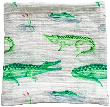  Florida Kid Co. Fish Baby Swaddle Blanket - 70% Bamboo/ 30% Cotton Muslin - Silky Soft, Breathable, Lightweight, Multipurpose, Nursery Shower Gift, Large - 47 In. X 47 In. Baby Essentials