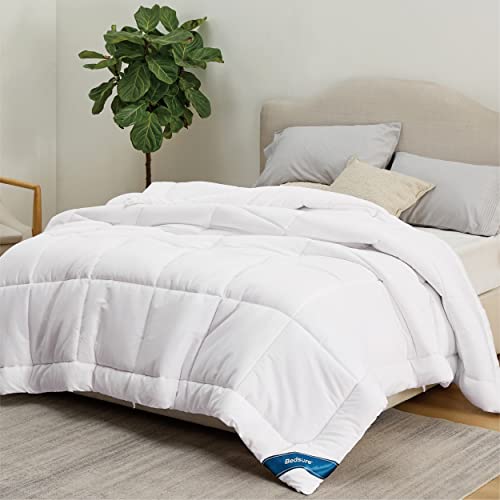  Comforter Full Size Duvet Insert - Down Alternative White Full Size Comforter, Quilted All Season Full Comforter With Corner Tabs