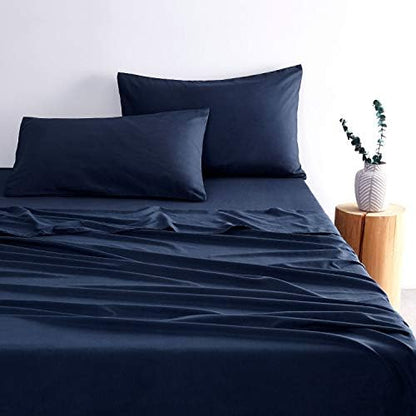  - Light Beige Sheet Set, Plain Solid Color, Soft Microfiber Bedding (4pcs, Queen Size)