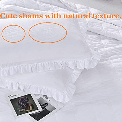  Ueen's House Ruffle Skirt Bedspread French Country Bedspread White King Size 3 Piece Set