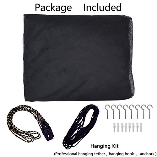  Mosquito NET For Bed Canopy, Four Corner Post Curtains Bed Canopy Elegant Mosquito Net Set, Stick Hook &Profession Rope For Net, Screen Netting Canopy Curtains, Full/Queen/King/Black