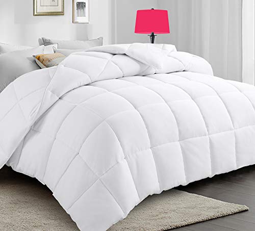  All-Season King Down Alternative Quilted Comforter Ultra Soft Duvet Insert With Corner Tabs - Lightweight Warm & Fluffy - Machine Washable (White, 90 X 102 Inches)
