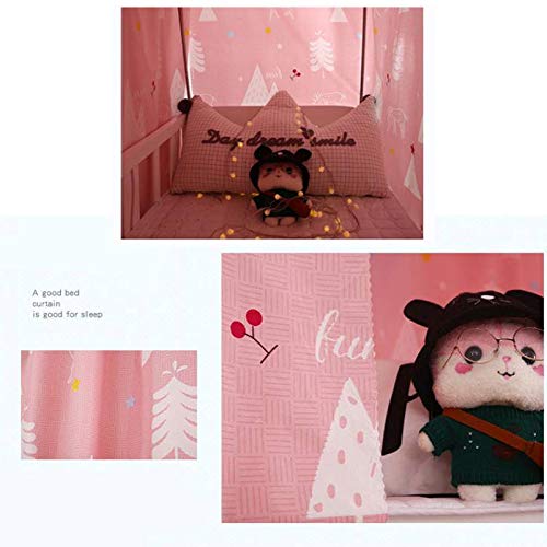  Qubanda Dorm Home Bunk Nets Bed Curtains Cloth Bed Canopy Blackout Students Curtain Shading Nets Breathable Dustproof Single Sleeper
