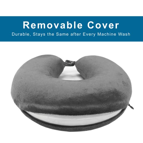  My Perfect Nights Premium Travel Pillow (Gray) Sleep With NO Neck Pain Super Soft Memory Foam Neck Pillow Easy Washing With Removable Cover