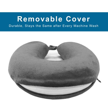  My Perfect Nights Premium Travel Pillow (Gray) Sleep With NO Neck Pain Super Soft Memory Foam Neck Pillow Easy Washing With Removable Cover
