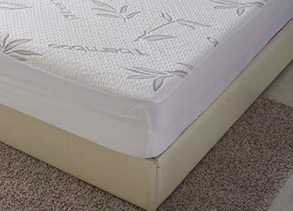  Premium Bamboo 100% Waterproof Protector-Vinyl Free-Fitted Mattress Cover Breathable Cool Flow Technology, 16" Deep Pocket, California King, Grey