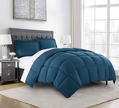  Chezmoi Collection 3-Piece Down Alternative Comforter Set (Queen, Gray)