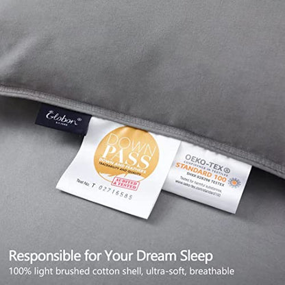  Goose Down Comforter Queen Size,Medium Weight Duvet Insert For All Season,38OZ,650 Fill Power,100% Cotton With Corner Tabs,Grey…