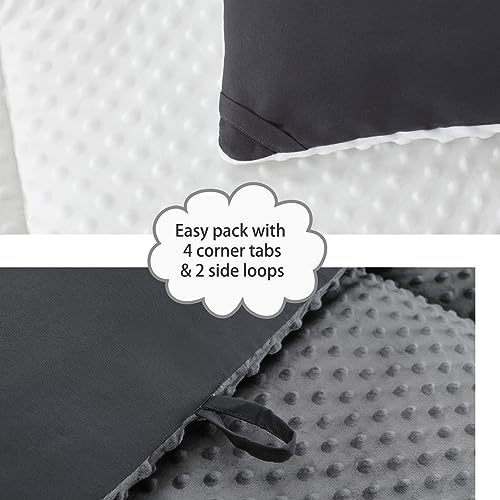 Songlibin Minky Dot Comforter King Size-Reversible King Comforters-Quilted Down Alternative Duvet Insert With Corner Tabs-All Season Lightweight Summer,Winter Bed Comforters(Dark Grey,King)