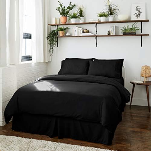  Queen Duvet Cover Set | Soft & Silky Duvet Cover Queen Set With Bamboo Woven Material | Cool & Breathable Comforter Cover With Zipper Closure | 3 Piece Set (Queen, Navy Blue)