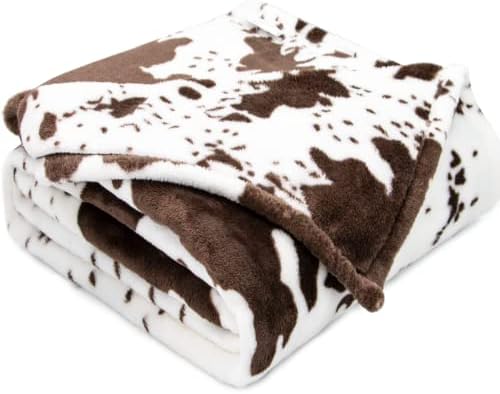  Fleece Blanket Cow Print Soft Throw Blanket Lightweight Throw Blanket