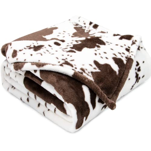  Fleece Blanket Cow Print Soft Throw Blanket Lightweight Throw Blanket