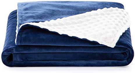   Dotted Minky and Minky Zippered Duvet Cover For Weighted Blanket - 10 Pre-Sewn Duvet Loops - Machine Washable