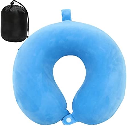  DUANY STORE Neck Pillow For Traveling, Upgraded Travel Neck Pillow For Airplane 100% Pure Memory Foam Travel Pillow For Flight Headrest Sleep, Portable Plane Accessories (Pink)
