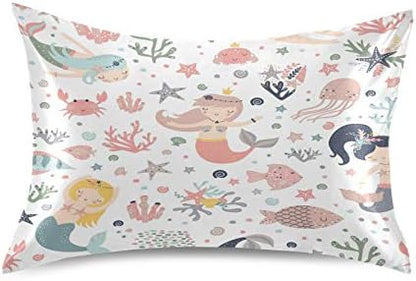  Three Horses Run Satin Pillowcase For Hair And Skin With Envelope Closure, Soft And Cozy, Wrinkle Fade Resistant Satin Pillowcase Size Standard 20x26in