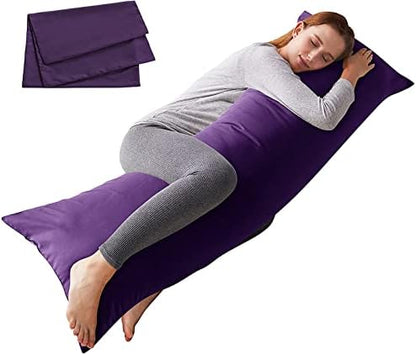  Body Pillow With Pillowcase-Soft Long Bed Pillow For Adults-Breathable Full Body Pillow Insert For Sleeping,20x54inches-Black