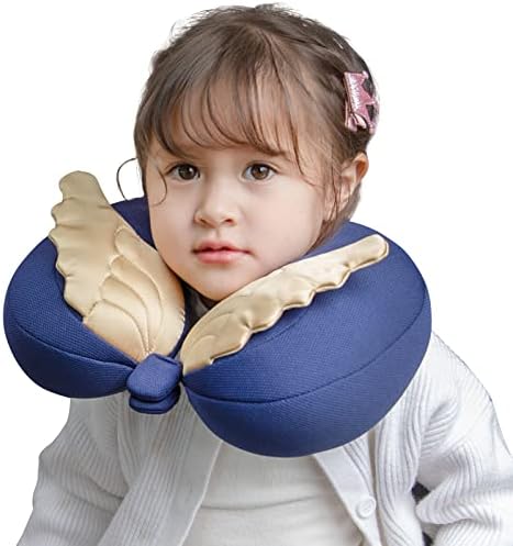  AGACAS Travel Pillow For Kid,Neck Pillow For Airplanes Travel Provides Neck Support,Flight/Car Pillow For Travel Sleeping,Travel Essentials&Great Gift For Toddler, Blue