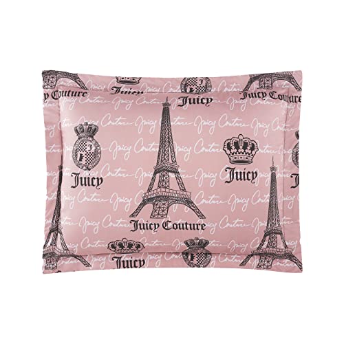  Juicy Couture – Bedding Set | Juicy In Paris Design Bed Sheets| Twin Bedding | 6 Piece Set | 100% Microfiber Polyester | Wrinkle Resistant And Anti Pilling | Pink/Black