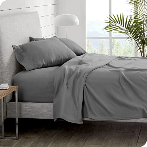  Bare Home Super Soft Fleece Sheet Set - Twin Extra Long Size - Extra Plush Polar Fleece, No-Pilling Bed Sheets - All Season Cozy Warmth (Twin XL, Grey)