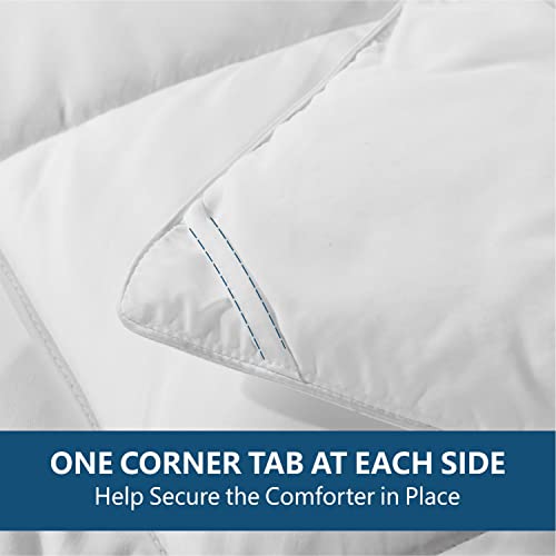  Cozynight Down Alternative Comforter-All Season Queen Comforter Duvet Insert With Corner Tabs-Breathable-Diamond Stitched Reversible White Comforter 90x90 Inches