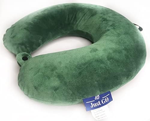  Just GO Travel Memory Foam Neck Pillow With Snap Strap, For Plane, Train Or Car Travel, Comfortable And Soft Cover, Removable Cover, Machine Washable (TIE DYE) (TIE DYE)