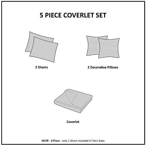  Intelligent Design Zoey Metallic Printed Coverlet Set, Twin/Twin XL, Blush/Rosegold
