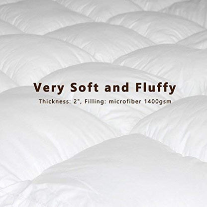  Plush Extra Thick Mattress Topper Queen For Softening Firm Mattress, Breathable Cooling Mattress Pillow Top Bed Topper For Back Pain & Sleep Comfort, Overfilled Mattress Pad, Fit To 6”-22” Mattress
