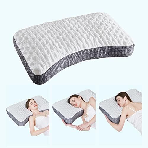  Tiooii Cooling Side Sleeper Pillow, Curved Pillow For Side Sleeper With Gusset,Adjustable Memory Foam Pillow With Washable Pillow Case(Queen Size)
